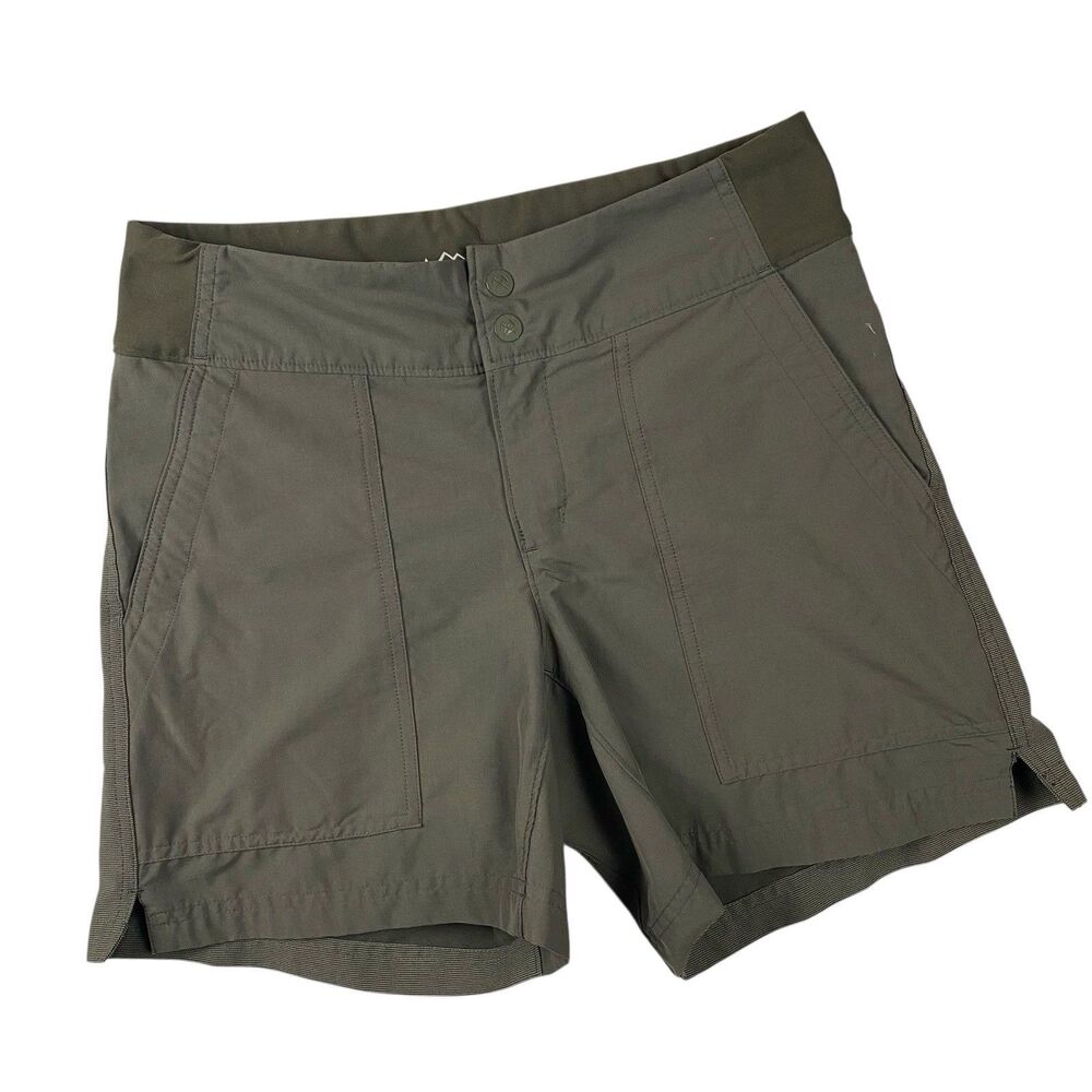 REI Co-op Screeline Hiking Shorts Womens 2 Olive Green Nylon Outdoor Trail